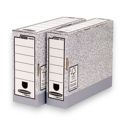 Arhīva kārba Fellowes ar izmēru 260x100x315mm pelēka