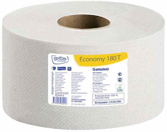 Tual. pap. Grite Economy 180T pelēks, 1-kārt., 1rullis(pakā-12gab)