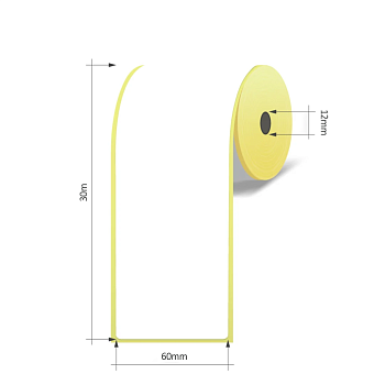Termo papīra uzlīmes 60 mm x 30 m