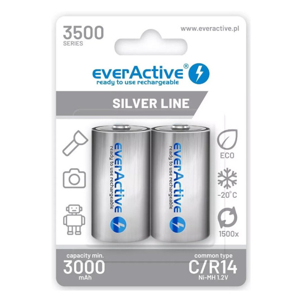R14 AKUMULATORS 2BL everActive 3500 !silver line