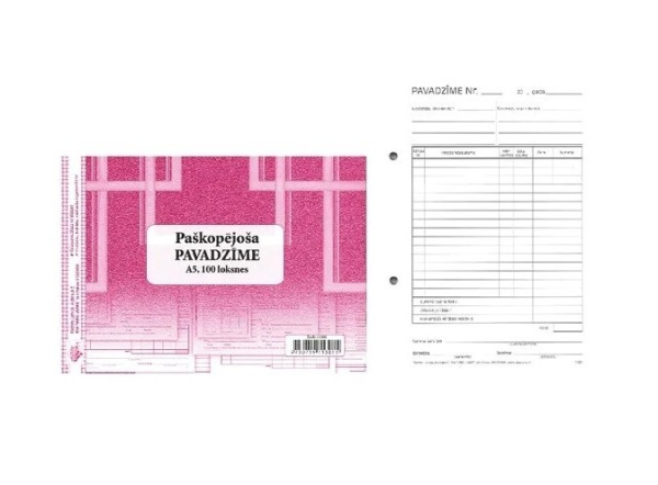 Pavadzīme A5D (divpus), 100 veidlapas 11302