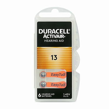 13 - 6BL DURACELL ACTIVAIR HEARING AID BATTERIES