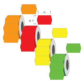 Marķēšanas lente  25x16, 1000 gb/rul, dažādas krāsas