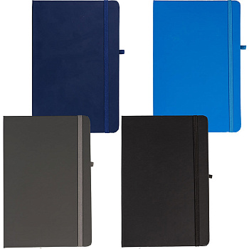 Bloknots A5 līniju 80lp.cietos vākos ar gumiju "Multicolor''