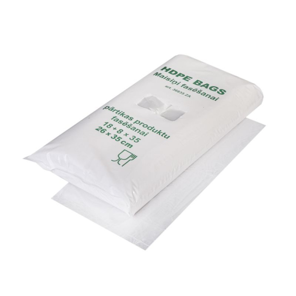 Maisiņi fasēšanai 18/8/35 HDPE,  ZAĻI (0.863kg) caurspīdīgi