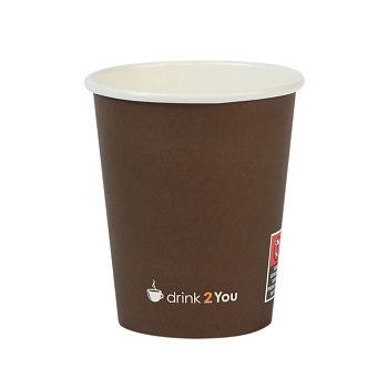 Картонные стаканчики для кофе PAP/PE 250 мл, Ø 80 мм, SW, 100 шт., DRINK 2YOU