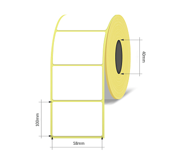Thermal paper labels 58x100mm, 280pcs/roll