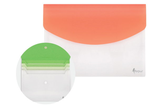 Teleskopiskā mape A4 ar 4 nodalījumiem (dažādas krāsas)