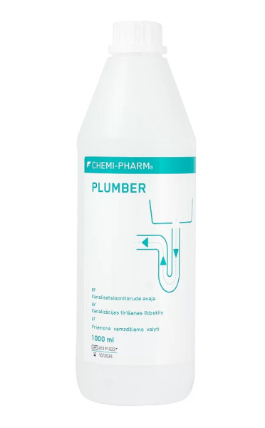 PLUMBER 1L - kanalizācijas cauruļu tīrīšanas līdzeklis