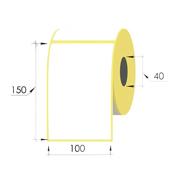 Uzlīmes T-ECO, izmērs 100x150mm/D40 , 300 gb rullī