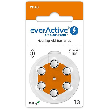 13 - 6BL everActive ультразвуковые БАТАРЕЙКИ ДЛЯ СЛУХОВЫХ АППАРАТОВ
