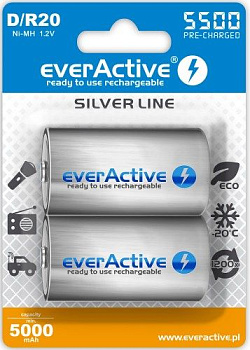 R20 АККУМУЛЯТОР 2BL everActive 5500 !silver line