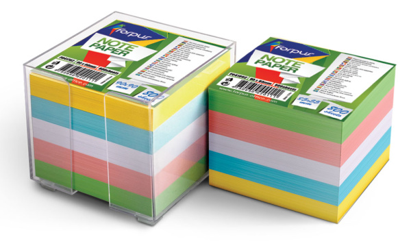 Papīrs piezīmēm kārbā 9x9cm krāsains 800lpp