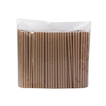 Cocktail straws, striped 205/8mm brown, 250pcs paper 0.375g