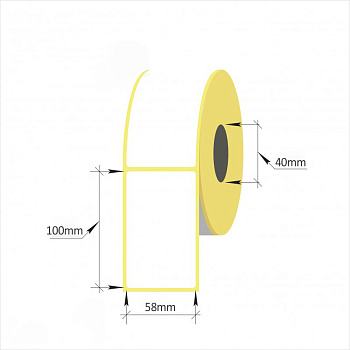 Termo papīra uzlīmes 58x100 mm, 280gab/rullī