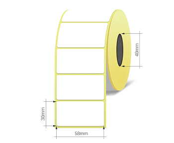 Stickers D40 58x30mm 1000gb(0.160kg) white