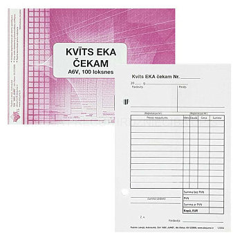 Kvīts EKA čekam (pircējs/pārdevējs) A6 12004