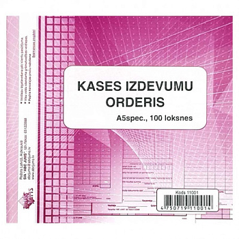 Kases ieņēmumu orderis (bez pasakņa) A5 11012