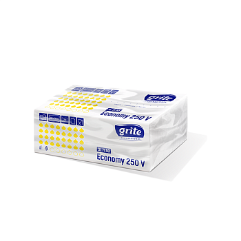 Roku salvetes Grite Economy pelēkas, 1-karta.,1pac x 250gab. (kastē-20pac) 22x22.5cm