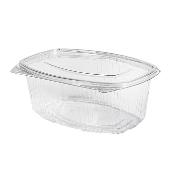 Plastic salad bowls with lid 1000ml, 50pcs (1.08kg) transparent