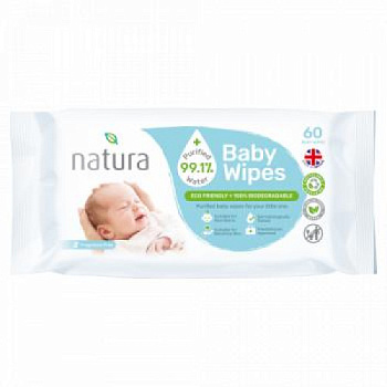 NATURA Baby mitrās salvetes 60gab
