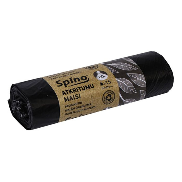 Atkritumu maisi 60l, 15gb, 64x84cm, HDPE