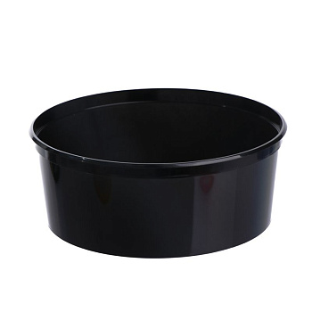 Soup containers PP with lid 350ml, 100pcs round, black (1.92kg)