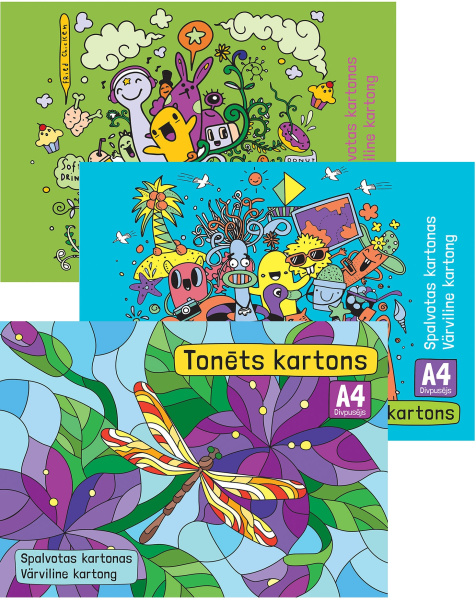 Krāsainā karton loksnes 8 lapas