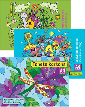 Colored cardboard sheets, 8 sheets