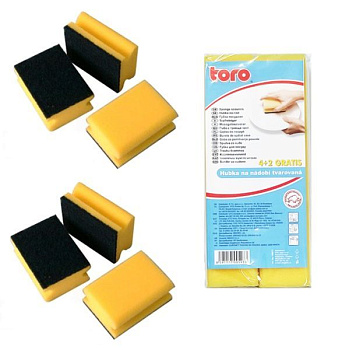 Professional dish sponges with abrasive TORO, 6 pcs