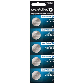 CR2025 5BL everActive BLISTER lithium batteries