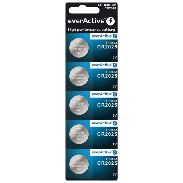 CR2025 5BL everActive BLISTER litija baterijas
