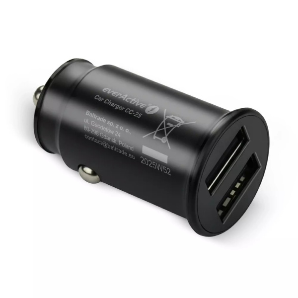 auto lādētājs everActive 12W 2xUSB CC-25