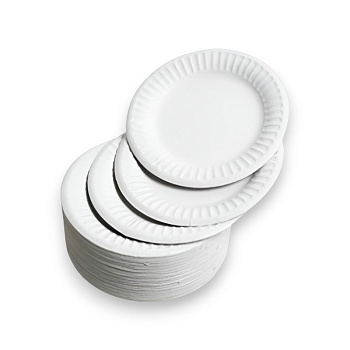 Cardboard plate D18, 100pcs, white