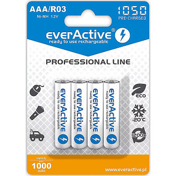 R03 АККУМУЛЯТОР 4BL everActive 1050 professional line