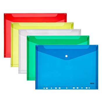 Mape-aploksne ar kniedi un perforāciju A4 0.18mm assorti