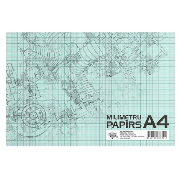Milimetru papīrs A4 20lp.