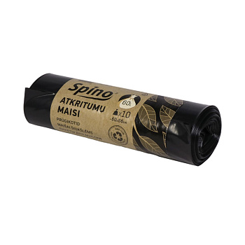 Garbage bags 60l 10 pcs 60x86cm, LDPE black (3789060)