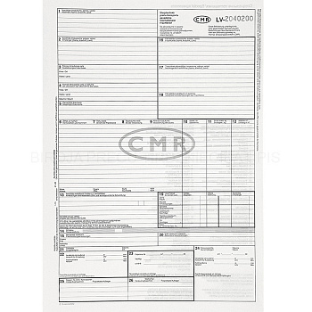 International Goods Transport CMR Form (without numbers), A4D/28011/1, 100 sheets