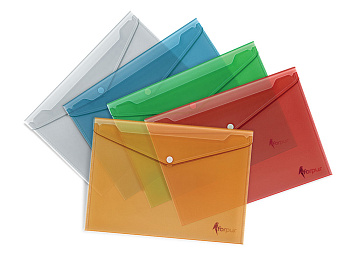 Envelope folder with press button Forpus A5, assorted colors