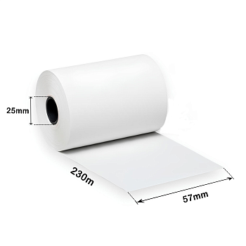 Однослойная термолента для кассы 57 x 230 м / D25; 55 г/м²