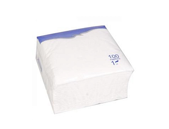 Table napkins Lenk, white, 24x24 cm, 1-ply, 100 pcs