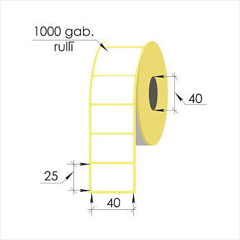 T-ECO Stickers, 40x25mm, 1000 g (0.196 kg), white