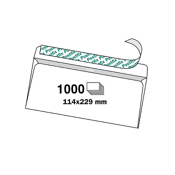 Envelopes Postac C65 RH 114x229mm 1000pcs/0.517kg