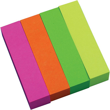 Paper page markers, 4 neon colors x 100 sheets