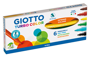 Felt-tip pens Giotto TurboColor, 6 colors