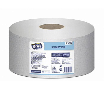 Toilet paper Grite Standard 160 sheets, white, 2-ply, 1 roll (pack of 12 pcs)