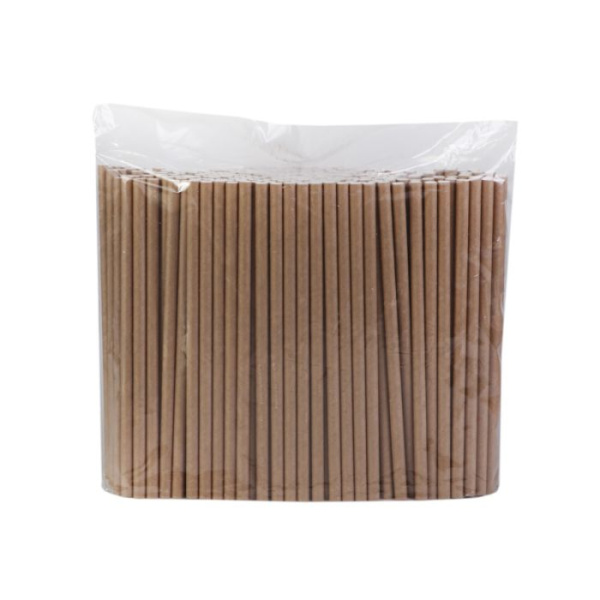 Kokteiļi salmiņi, svītr.205/8mm brūni 250gab papīra 0.375 g (12725BRM)